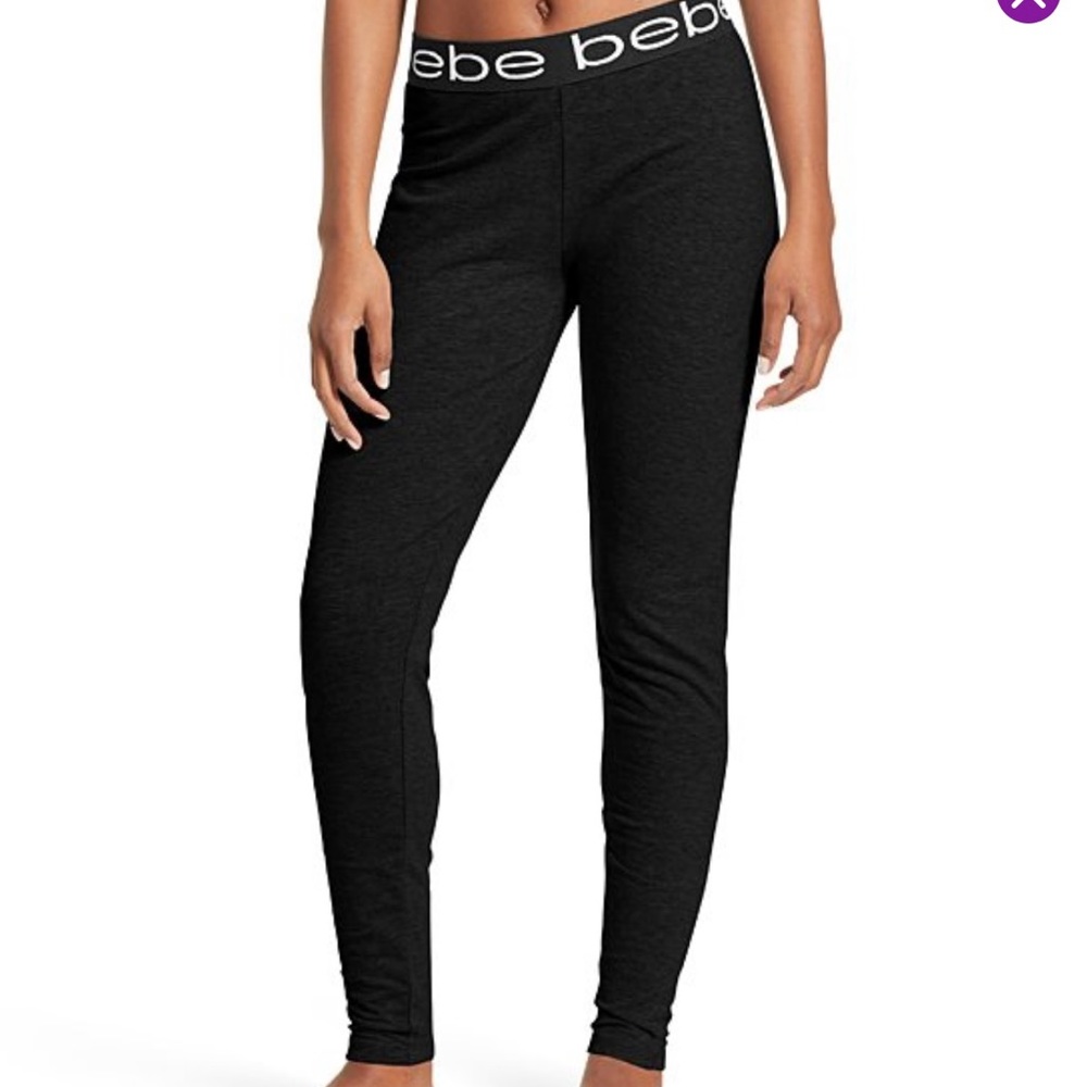 NWT bebe Black Logo Pajama Pants, L